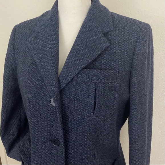 SOLD! Lauren Ralph Lauren Blue Wool Button Up Blazer Jacket Size 8 - Picture 2 of 13